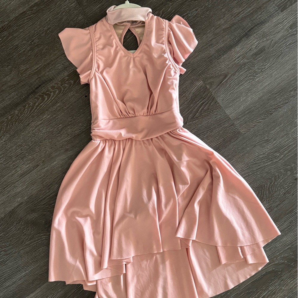 Girls pink lyrical dance costume
